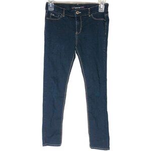 Jordache jeans blue super skinny slim cotton blend pockets zipper kids 12 READ